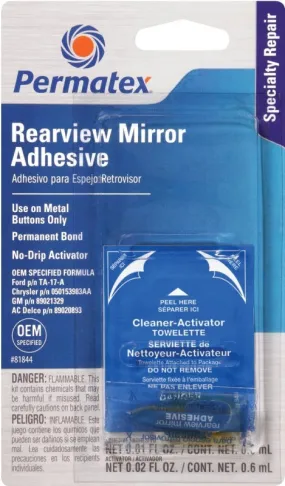Permatex 81844 Rearview Mirror Adhesive, Liquid, Irritating, Yellow :CD: QUANTITY: 1