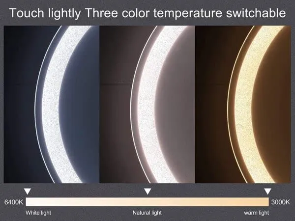 Quality Glass Oval LED Mirror for Bathroom - 18 x 24 Inch with Back Light, Touch Sensor, and 3 Light Effects LED 64