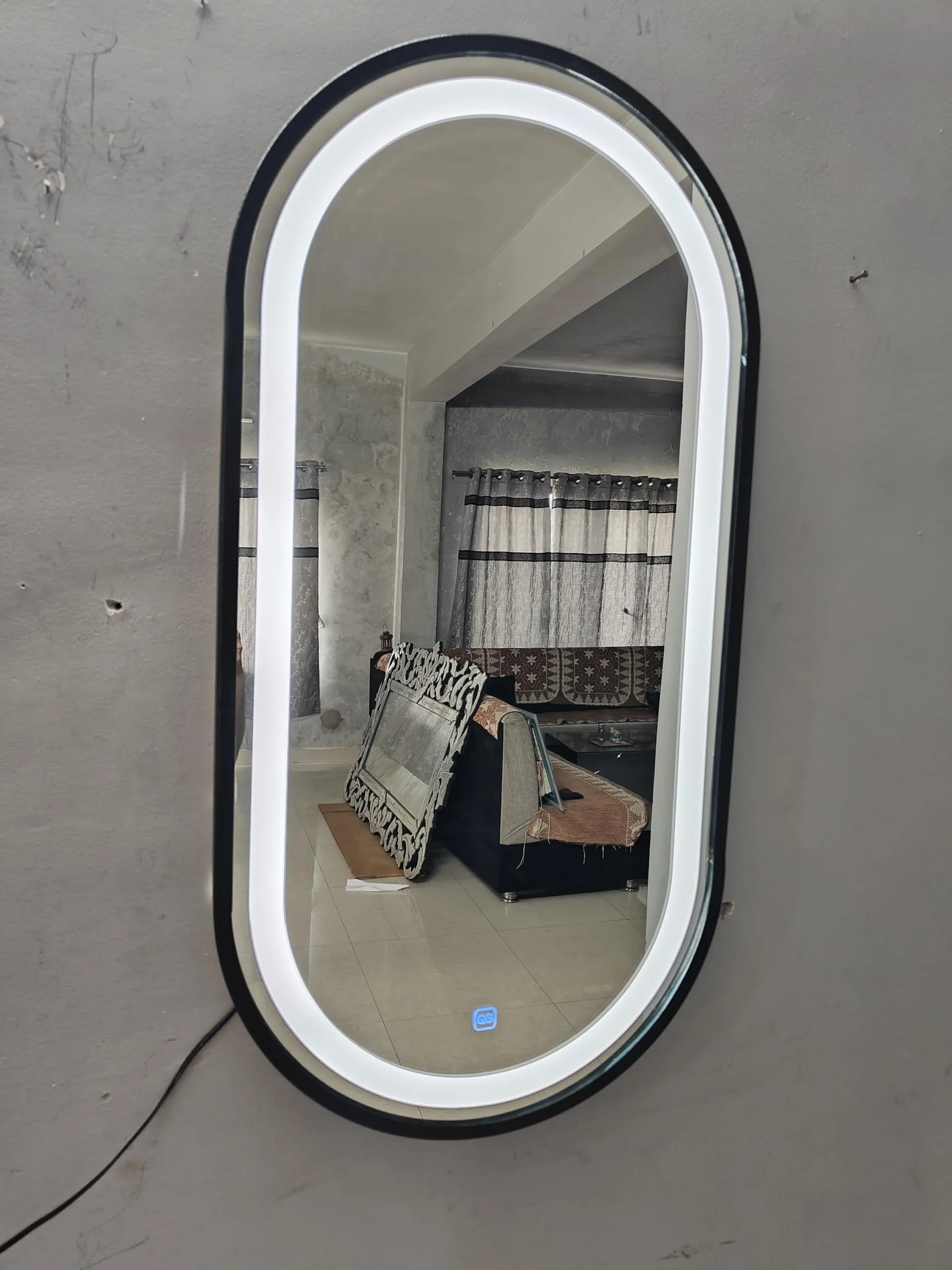 Quality Glass Oval LED Mirror for Bathroom - 18 x 36 Inch with Back Light, Touch Sensor, and 3 Light Effects LED 29