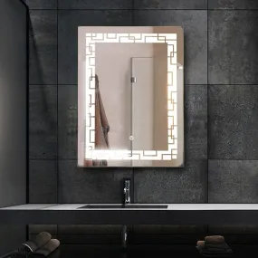 Quality glass Rectangular LED Mirror for Bathroom - 18 x 24 Inch with Back Light, Imported Touch Sensor   Dimmer, White Light, Cool Day Light, Warm Light - Total 3 Light Effects