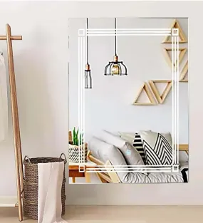 Quality Glass Rectangular LED Mirror for Bathroom - 18 x 24 Inch with Back Light, Touch Sensor, and 3 Light Effects LED 27