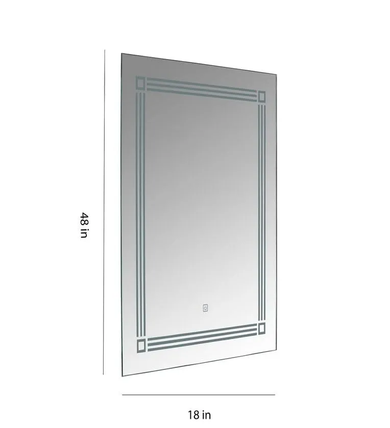Quality Glass Rectangular LED Mirror for Bathroom - 18 x 24 Inch with Back Light, Touch Sensor, and 3 Light Effects LED 27