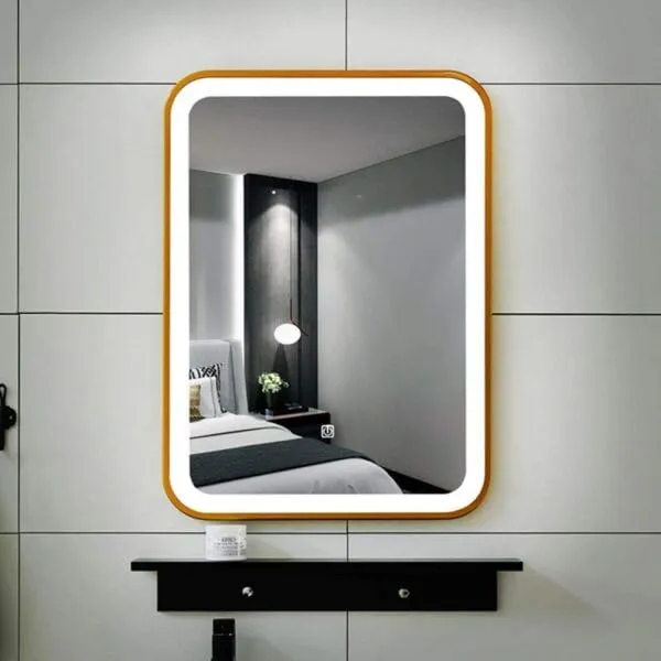 Quality Glass Rectangular LED Mirror for Bathroom - 18 x 24 Inch with Back Light, Touch Sensor, and 3 Light Effects LED 33