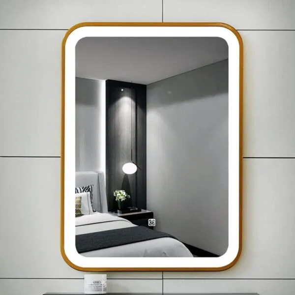 Quality Glass Rectangular LED Mirror for Bathroom - 18 x 24 Inch with Back Light, Touch Sensor, and 3 Light Effects LED 33