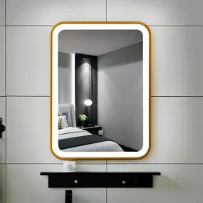 Quality Glass Rectangular LED Mirror for Bathroom - 18 x 24 Inch with Back Light, Touch Sensor, and 3 Light Effects LED 33
