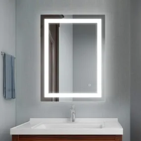 Quality Glass Rectangular LED Mirror for Bathroom - 18 x 24 Inch with Back Light, Touch Sensor, and 3 Light Effects LED 44