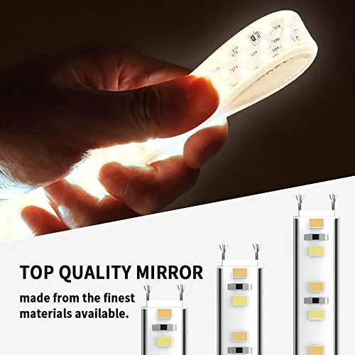 Quality Glass Rectangular LED Mirror for Bathroom - 18 x 24 Inch with Back Light, Touch Sensor, and 3 Light Effects LED 71