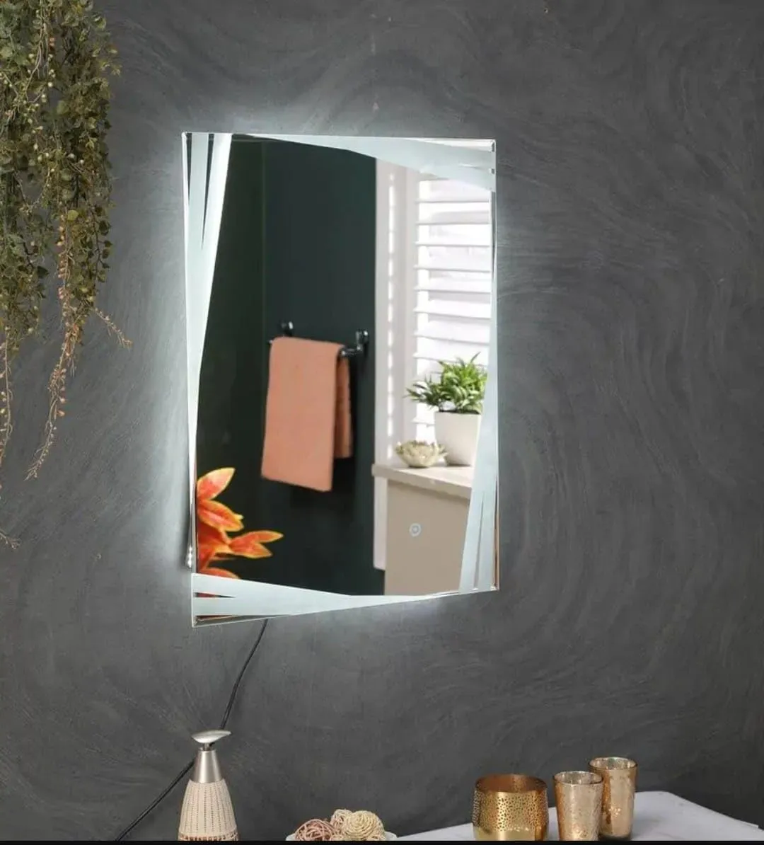 Quality Glass Rectangular LED Mirror for Bathroom - 18 x 24 Inch with Back Light, Touch Sensor, and 3 Light Effects LED 79