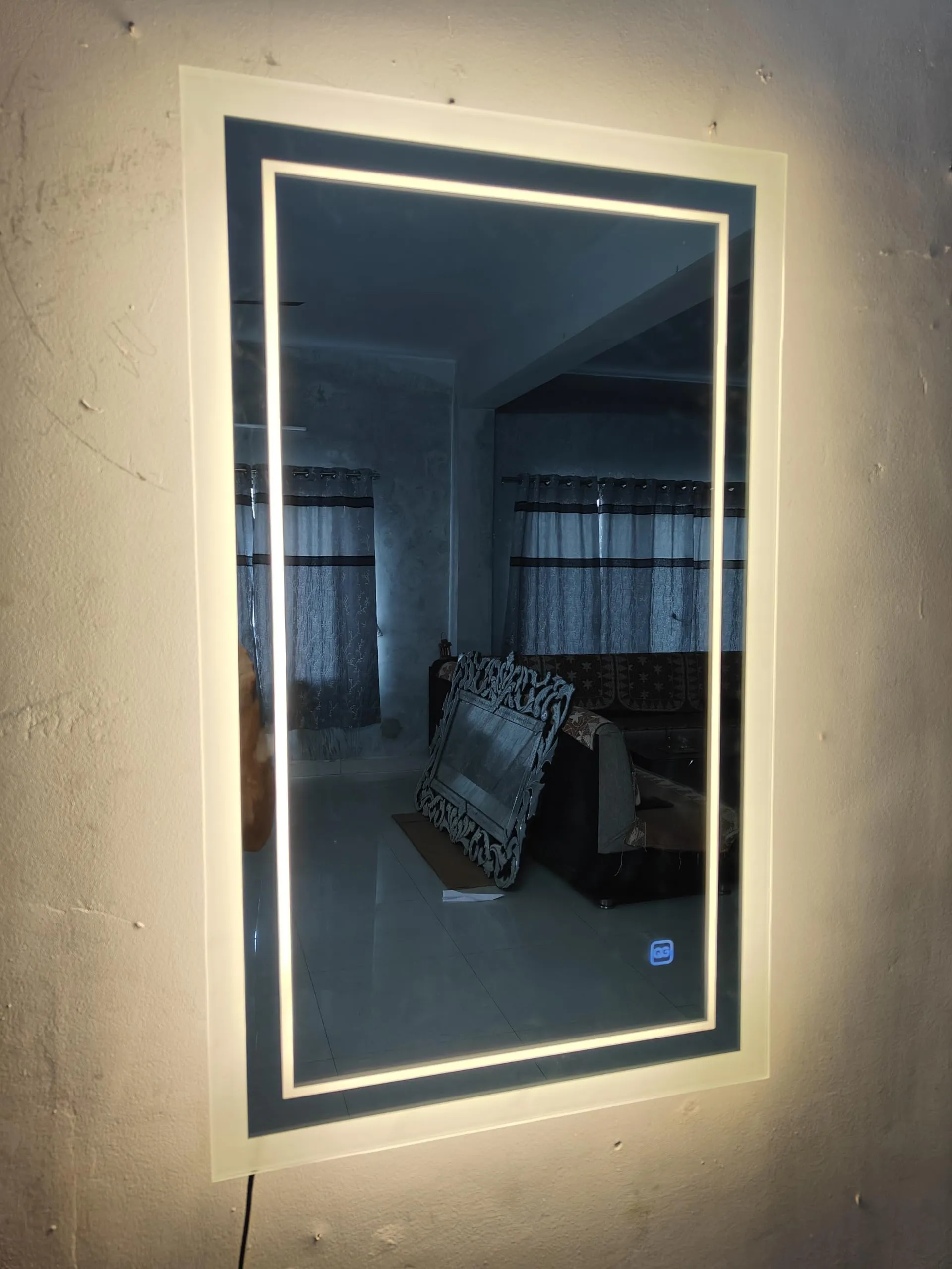 Quality Glass Rectangular LED Mirror for Bathroom - 18 x 30 Inch with Back Light, Touch Sensor, and 3 Light Effects LED 51