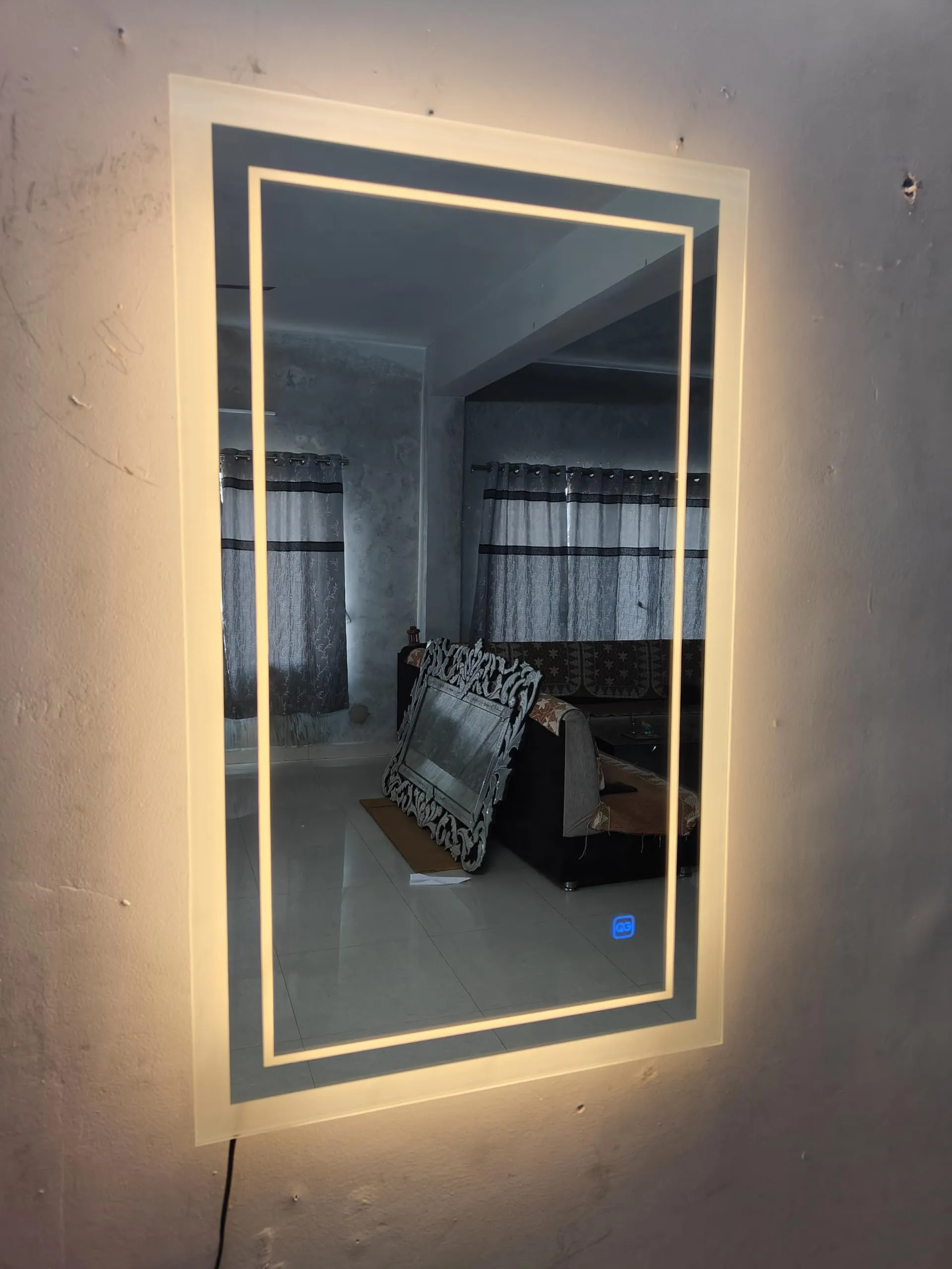 Quality Glass Rectangular LED Mirror for Bathroom - 18 x 30 Inch with Back Light, Touch Sensor, and 3 Light Effects LED 51