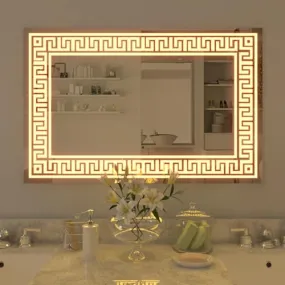 Quality Glass Rectangular LED Mirror for Bathroom - 18 x 30 Inch with Back Light, Touch Sensor, and 3 Light Effects LED 54