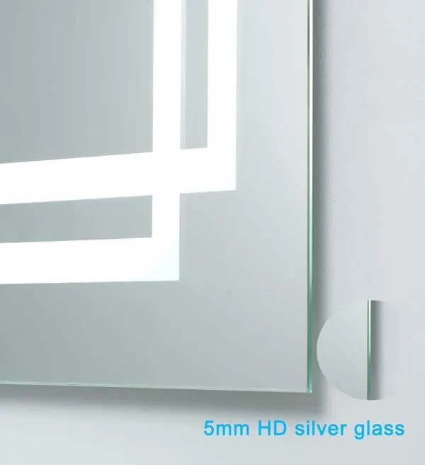 Quality Glass Rectangular LED Mirror for Bathroom - 24 x 30 Inch with Back Light, Touch Sensor, and 3 Light Effects LED 47