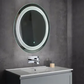 Quality Glass Round LED Mirror for Bathroom - 24 x 24 Inch with Back Light and Touch Sensor