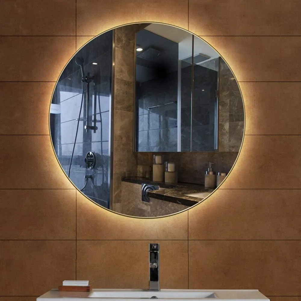Quality Glass Round LED Mirror for Bathroom - 24 x 24 Inch with Back Light, Touch Sensor, and 3 Light Effects LED 22