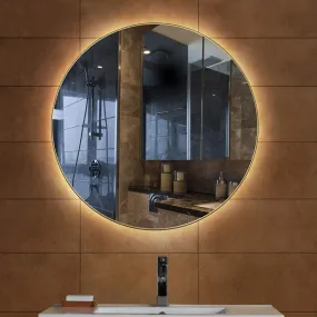Quality Glass Round LED Mirror for Bathroom - 24 x 24 Inch with Back Light, Touch Sensor, and 3 Light Effects LED 22