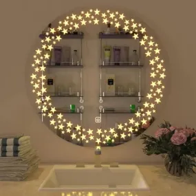 Quality Glass Round LED Mirror for Bathroom - 24 x 24 Inch with Back Light, Touch Sensor, and 3 Light Effects LED 58