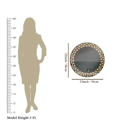 Quality Glass Round LED Mirror for Bathroom - 24 x 24 Inch with Back Light, Touch Sensor, and 3 Light Effects LED 58