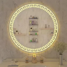 Quality Glass Round LED Mirror for Bathroom - 24 x 24 Inch with Back Light, Touch Sensor, and 3 Light Effects LED 60