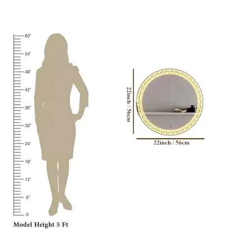 Quality Glass Round LED Mirror for Bathroom - 24 x 24 Inch with Back Light, Touch Sensor, and 3 Light Effects LED 60