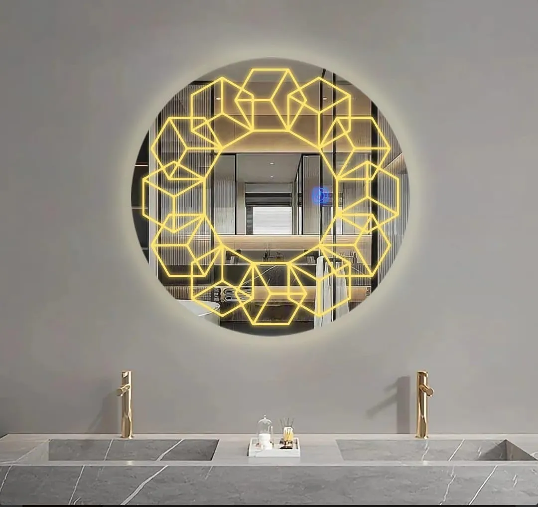 Quality Glass Round LED Mirror for Bathroom - 24 x 24 Inch with Back Light, Touch Sensor, and 3 Light Effects LED 68