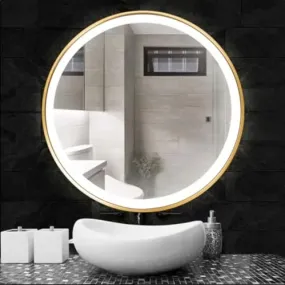 Quality Glass Round LED Mirror for Bathroom - 24 x 24 Inch with Back Light, Touch Sensor, and 3 Light Effects LED 75