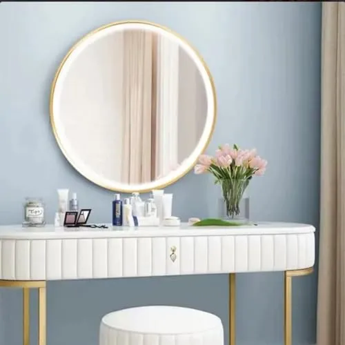 Quality Glass Round LED Mirror for Bathroom - 24 x 24 Inch with Back Light, Touch Sensor, and 3 Light Effects LED 75