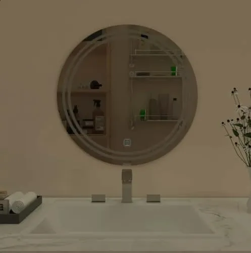 Quality Glass Round LED Mirror for Bathroom - 24 x 24 Inch with Back Light, Touch Sensor, and 3 Light Effects LED 80
