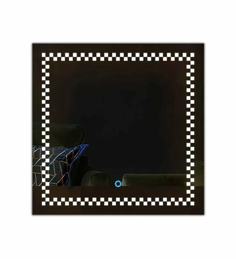 Quality Glass Square LED Mirror for Bathroom - 18 x 24 Inch with Back Light, Touch Sensor, and 3 Light Effects LED 25