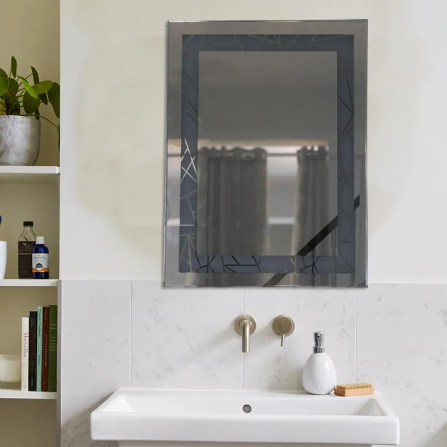 Quality Glass Tinitalo Rectangular LED Mirror for Bathroom - 18 x 24 Inch with Back Light and Touch Sensor with 3 Light Effects