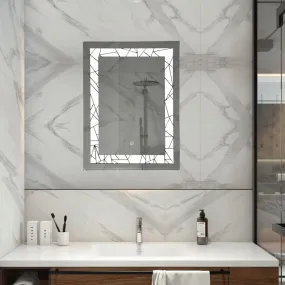Quality Glass Tinitalo Rectangular LED Mirror for Bathroom - 18 x 24 Inch with Back Light and Touch Sensor with 3 Light Effects