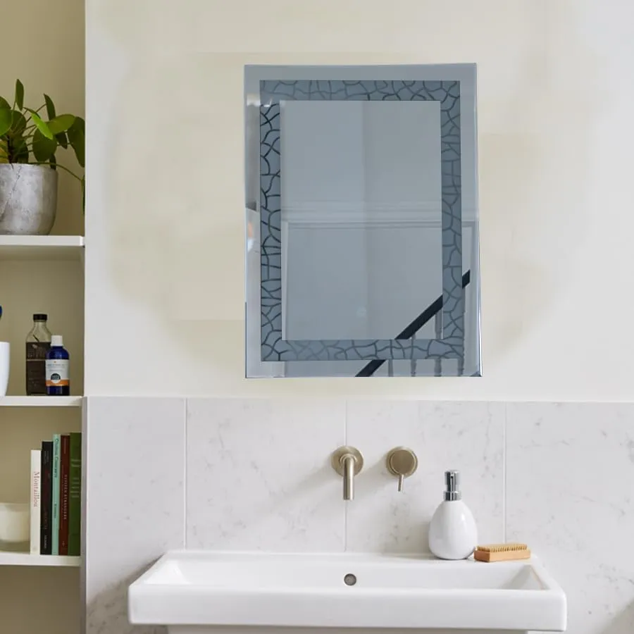Quality Glass Tinitalo Rectangular LED Mirror for Bathroom with Back Light, Imported Touch Sensor   Dimmer, White Light, Cool Day Light, Warm Light, Total 3 Light Effects 18 X 24 Inch