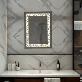 Quality Glass Tinitalo Rectangular LED Mirror for Bathroom with Back Light, Imported Touch Sensor   Dimmer, White Light, Cool Day Light, Warm Light, Total 3 Light Effects 18 X 24 Inch