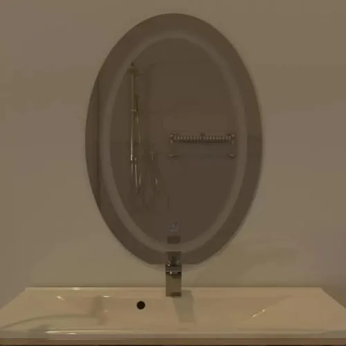 Quality Oval LED Mirror for Bathroom - 18 x 24 Inch with Back Light, Touch Sensor, and 3 Light Effects LED 83