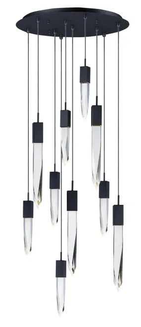 Quartz LED 10-Light Pendant in Black