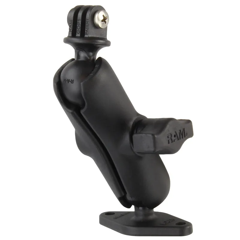 RAM® Double Ball Diamond Plate Mount with Action Camera Adapter