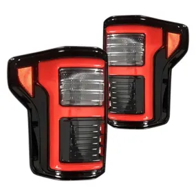 RECON - Fiber Optic LED Tail Lights - Black/Smoked Lens - 2015-2017 F150 / 2017-2020 Raptor