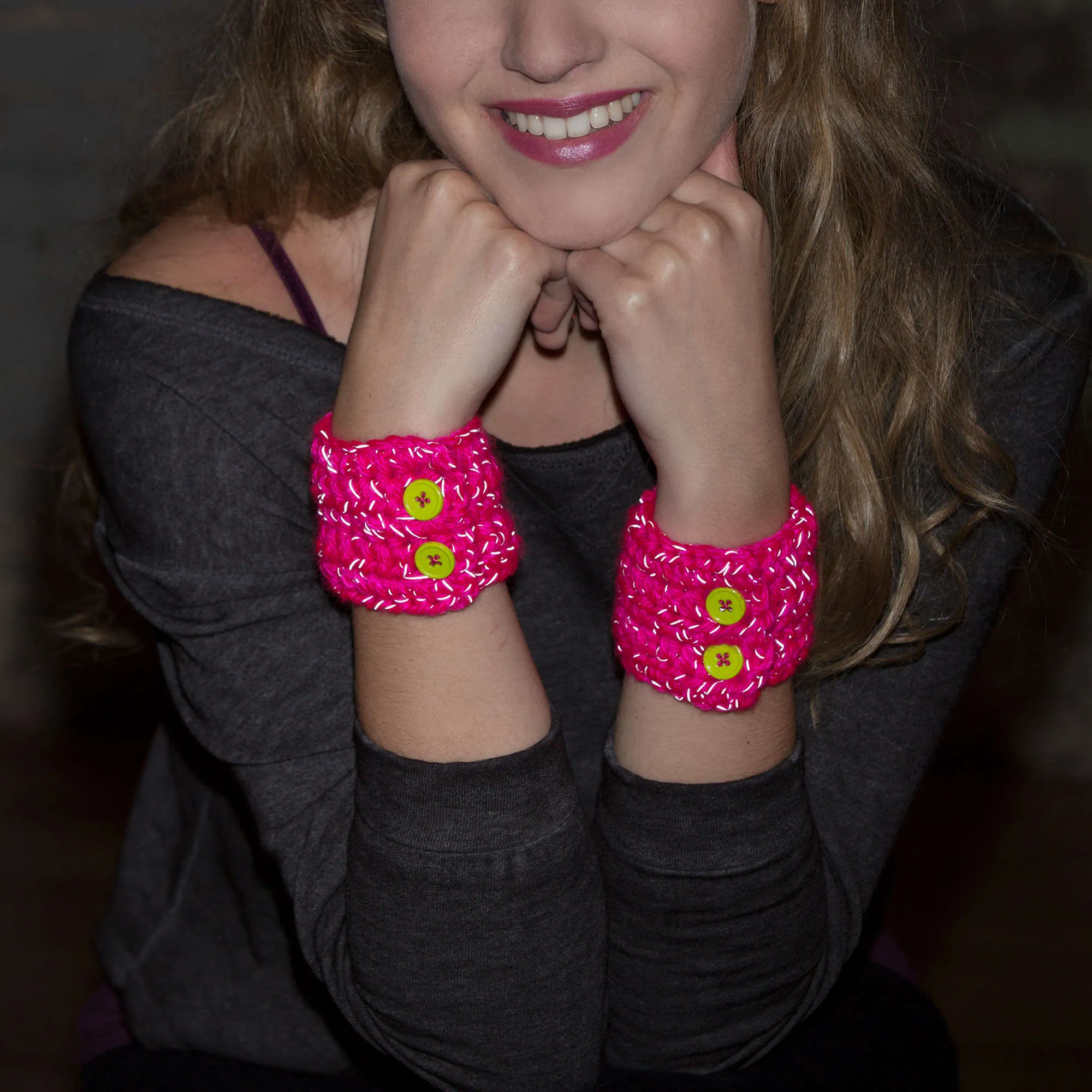 Red Heart Crochet Buttoned Up Cuffs