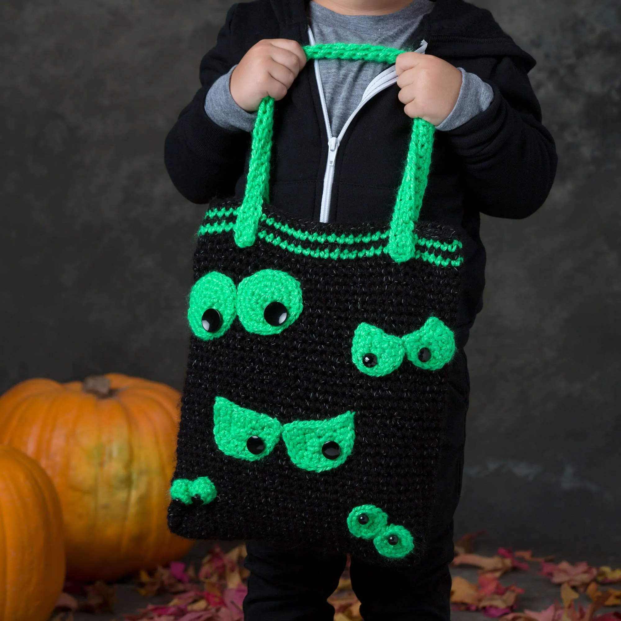 Red Heart Crochet Creepy Eyes Bag