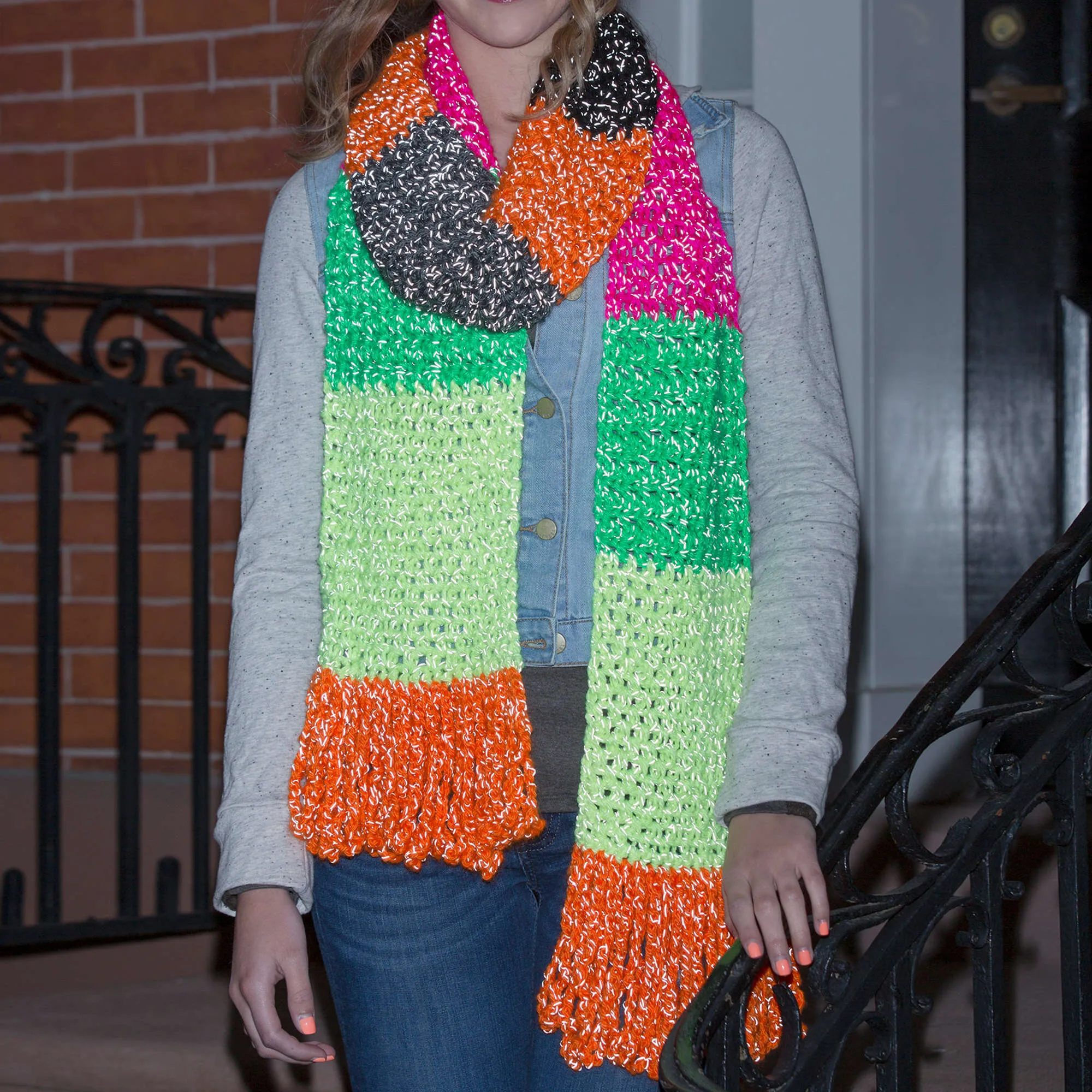 Red Heart Crochet Shine On Scarf