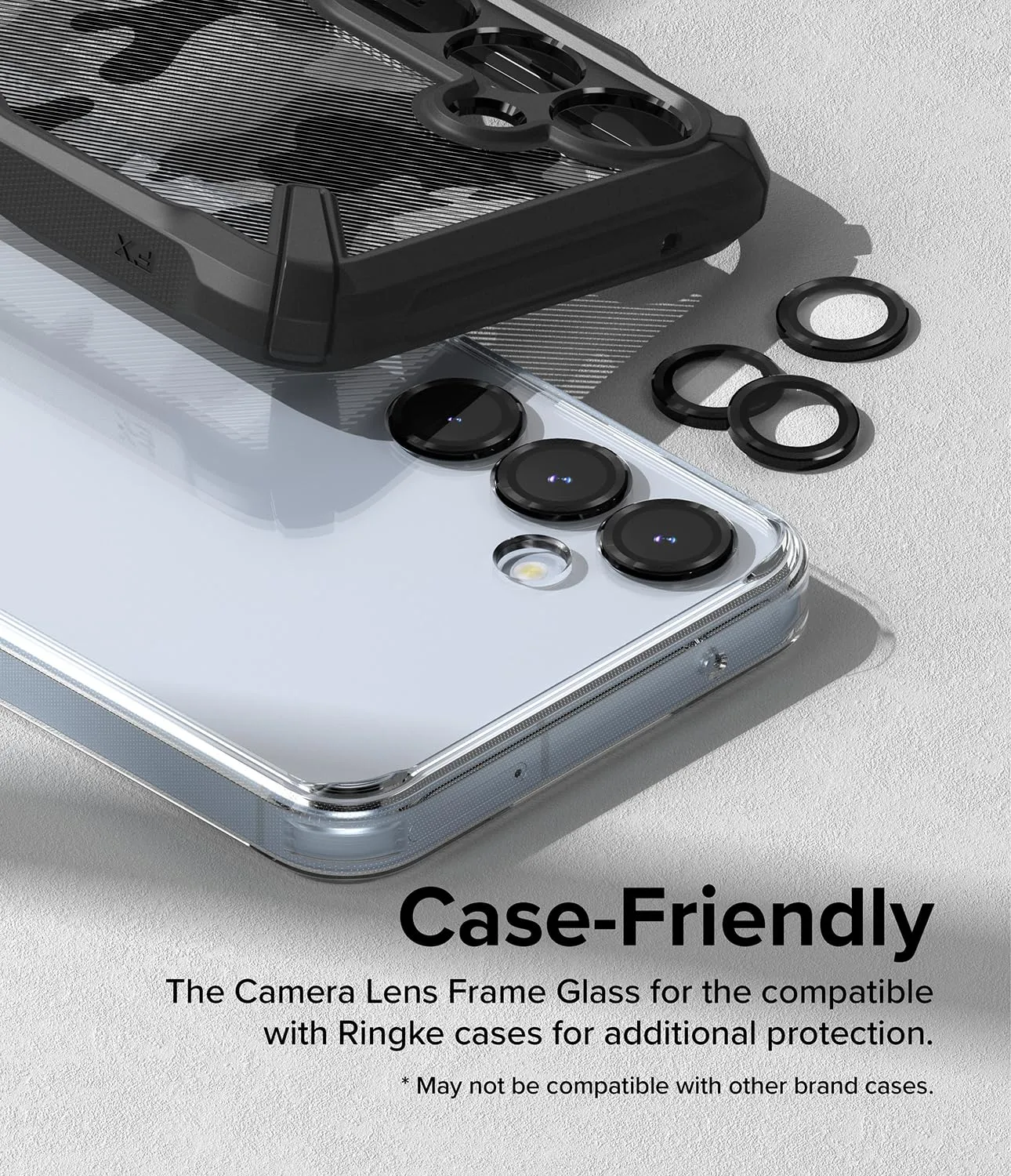 Samsung Galaxy A35 / A55 Camera Lens Frame Glass Protector - Black