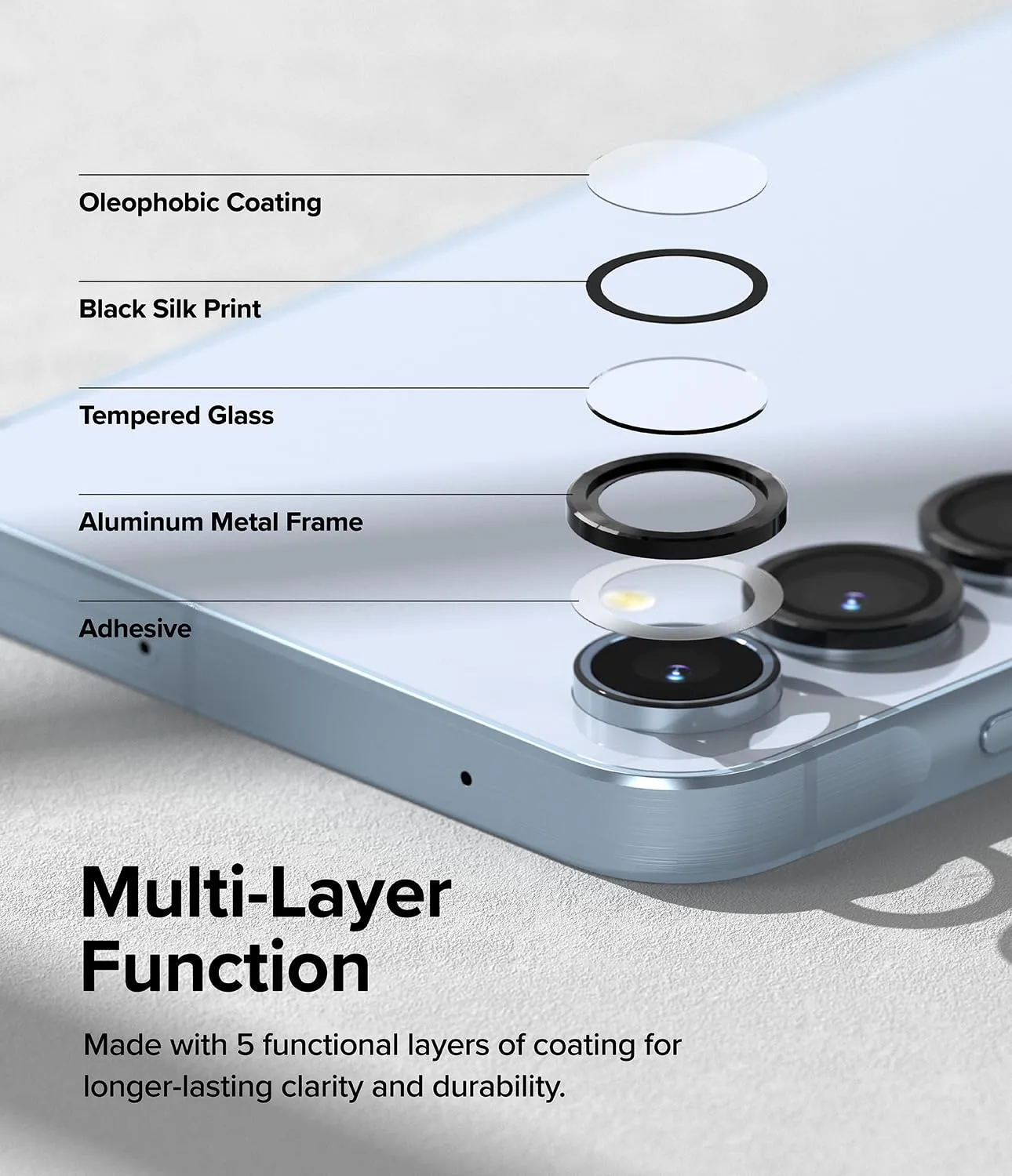 Samsung Galaxy A35 / A55 Camera Lens Frame Glass Protector - Black