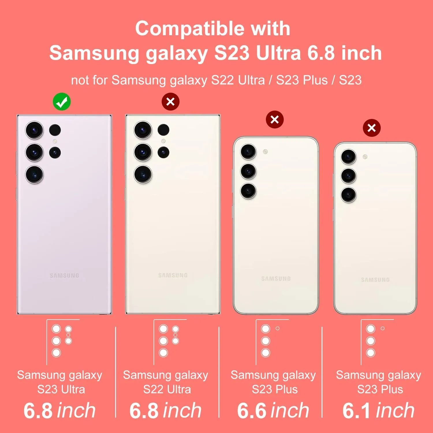 Samsung Galaxy S23 Ultra Camera Lens Protector 9H Tempered Glass Camera Cover