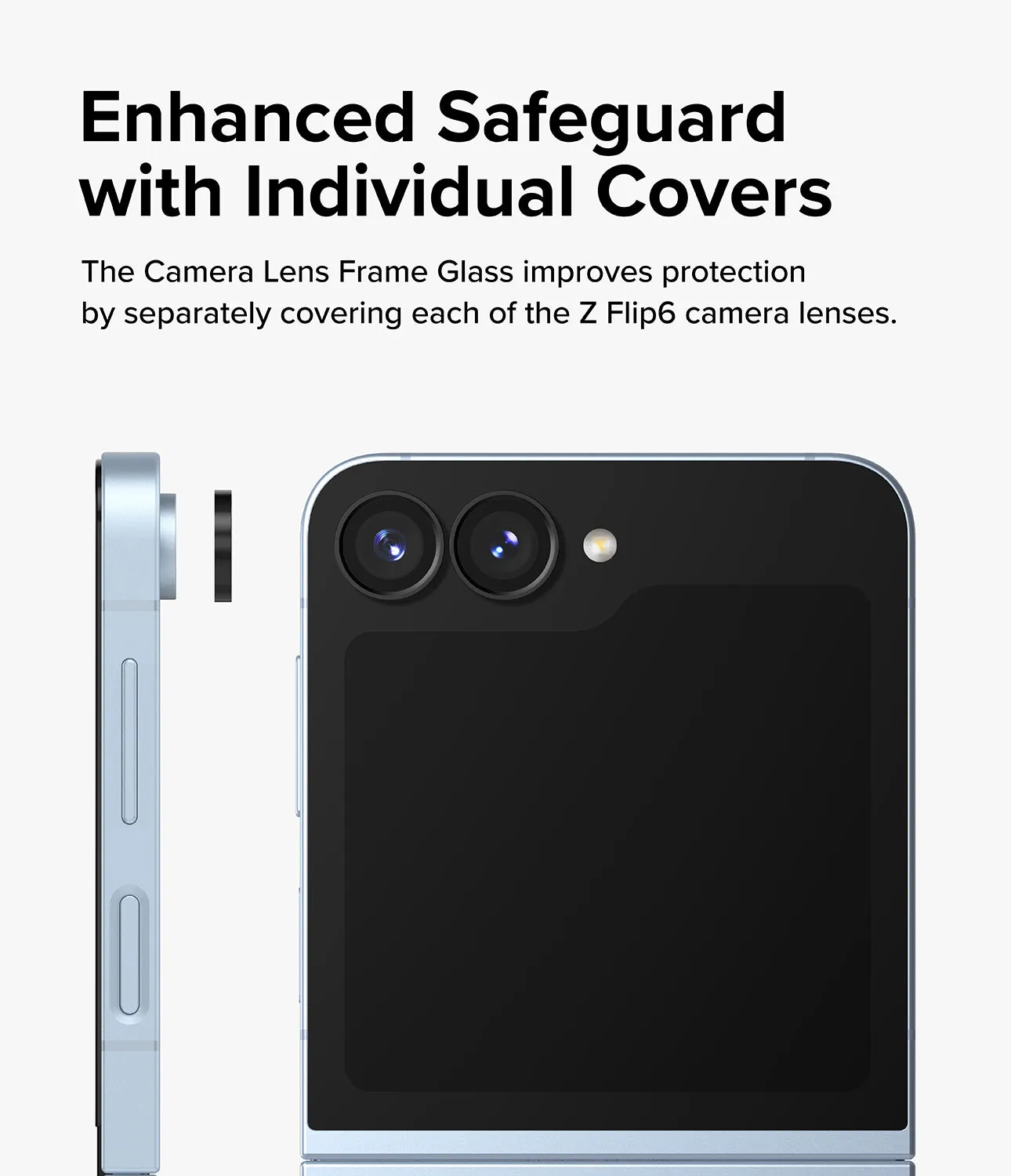 Samsung Galaxy Z Flip 6 Camera Lens Frame Glass Screen Protector | Black