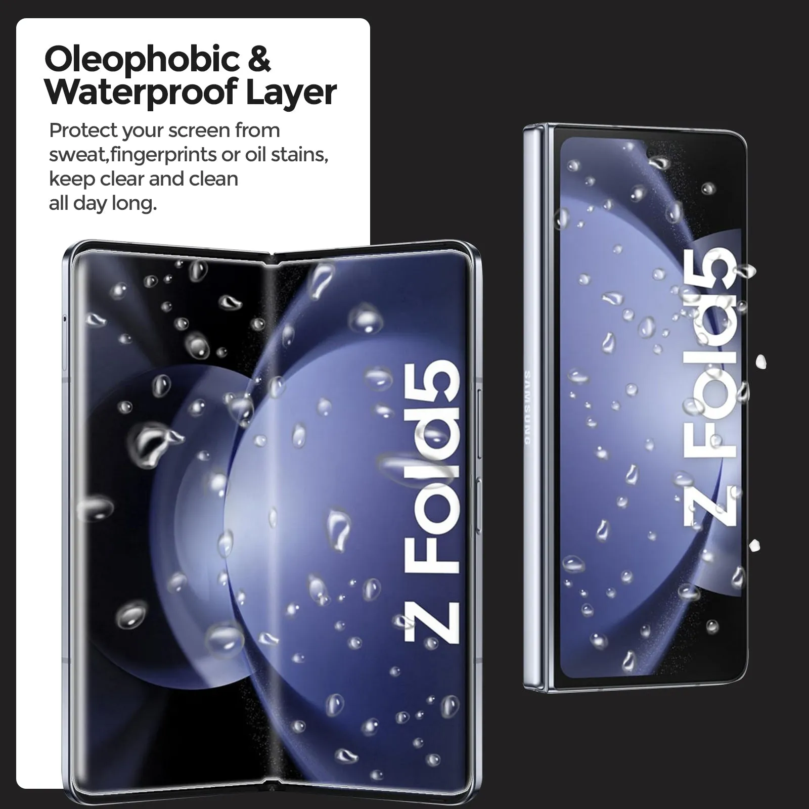 Samsung Galaxy Z Fold 5 Screen Protector | Flexible TPU Film Screen Guard | 2 Pack