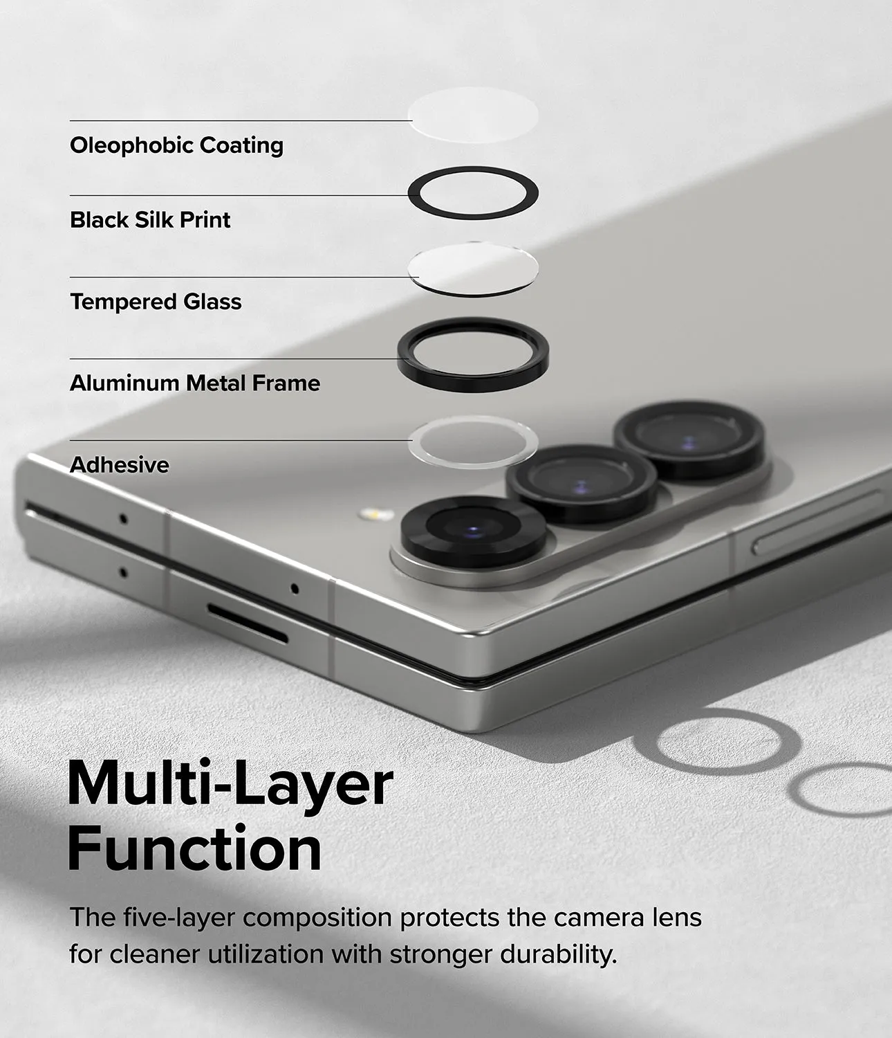 Samsung Galaxy Z Fold 6 Camera Lens Frame Glass Screen Protector | Black