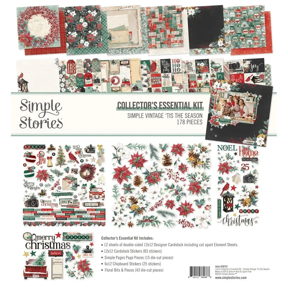 Simple Stories Collector's Essential Kit 12"X12" Simple Vintage 'Tis The Season*