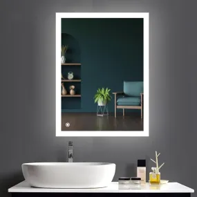 Sunsyze Premium Wall Mount Bathroom Mirror with Light || Mirror for Bathroom and Wash Basin || LED Mirror with 3 Color Light & Touch Sensor Control (Warm, White & Natural) 18x24 inch