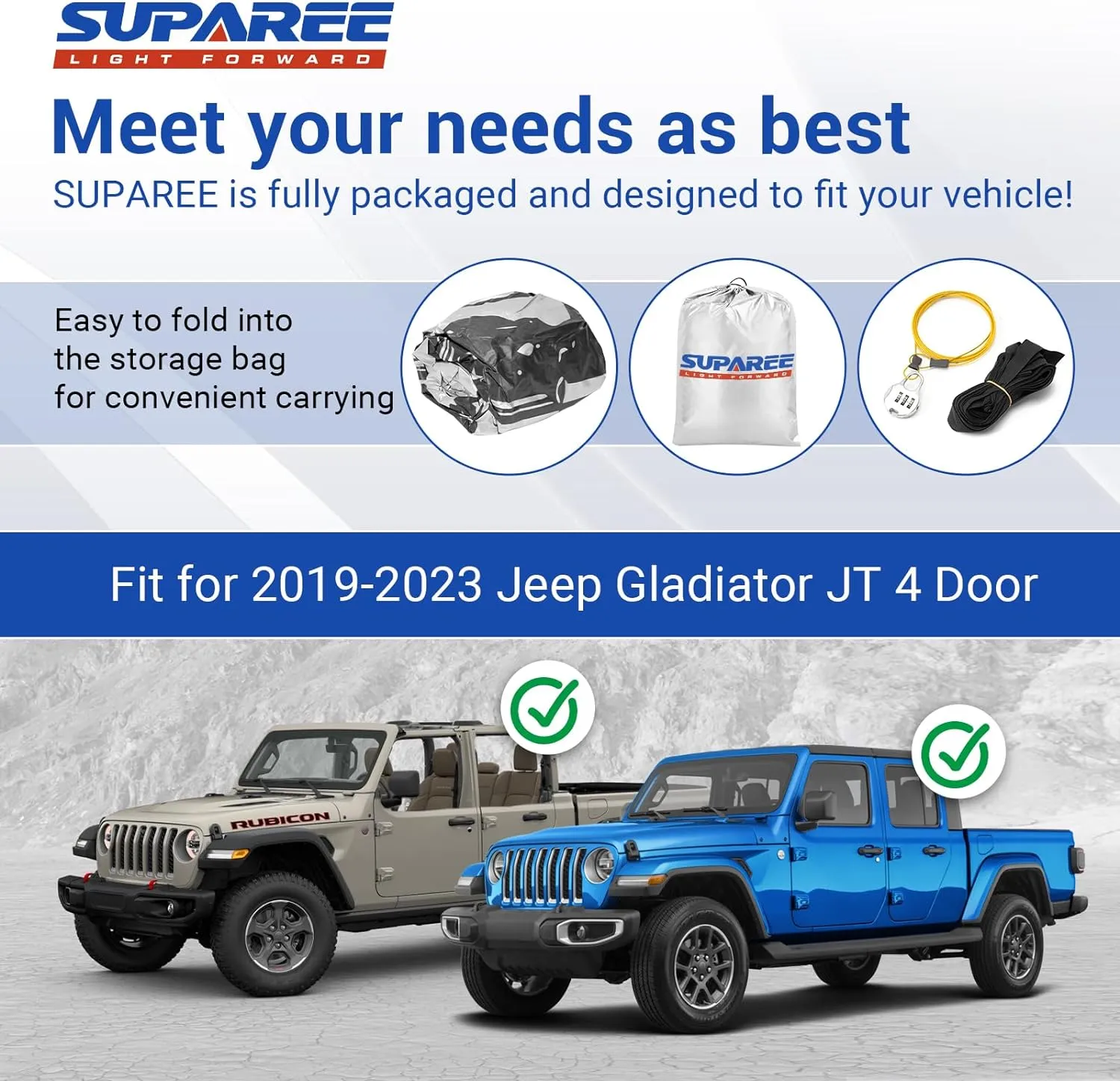 Suparee Jeep Gladiator Full Cover Waterproof for 2020-Later JT 4 Door