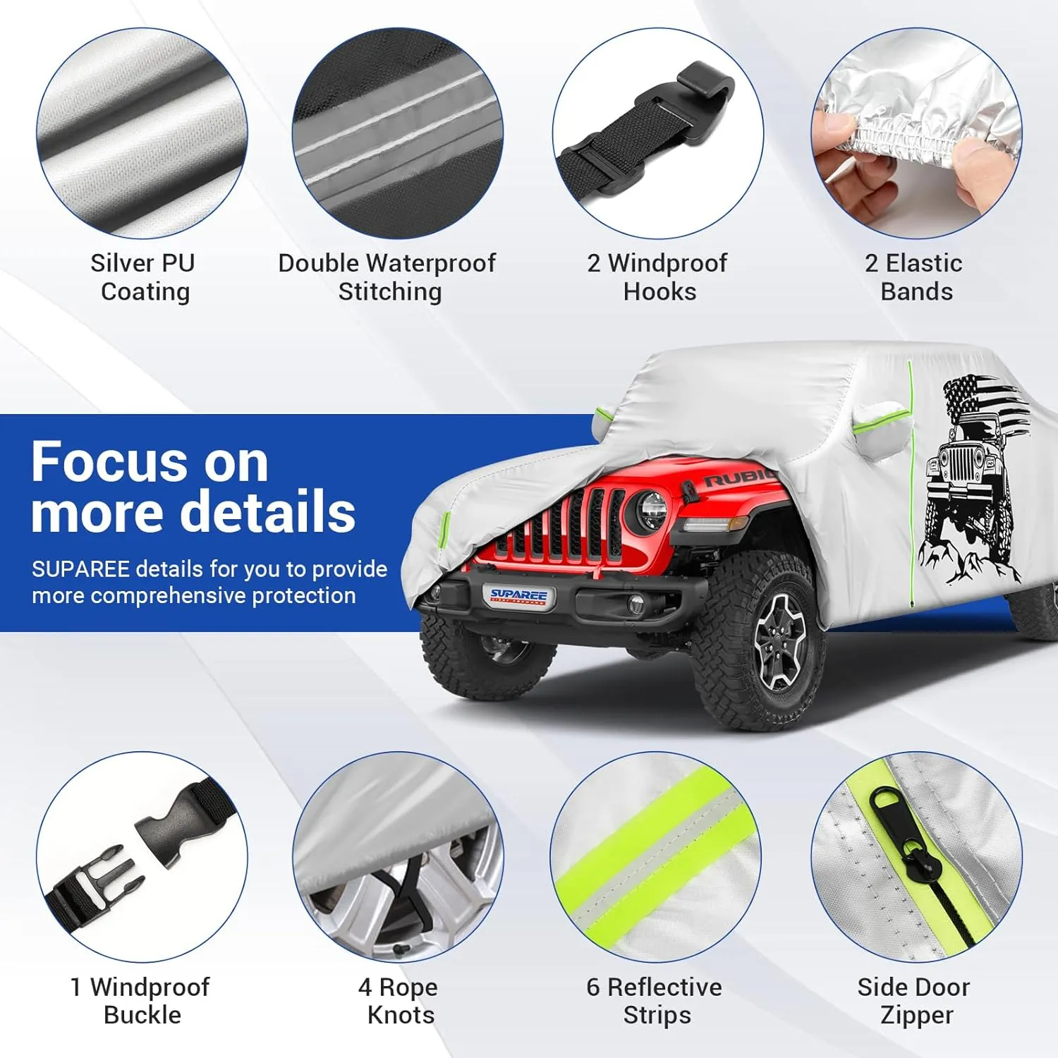 Suparee Jeep Gladiator Full Cover Waterproof for 2020-Later JT 4 Door