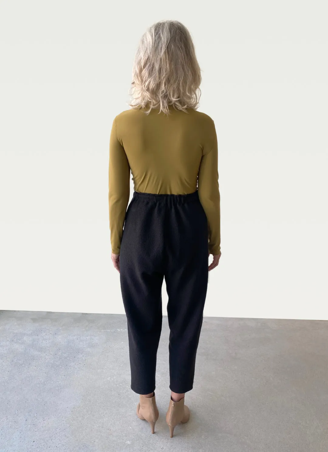 Technical Mock Neck Longline in Chartreuse